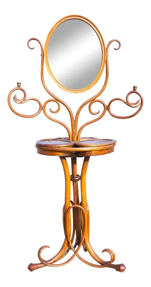 Art Nouveau Bentwood Shave Stand and Mirror