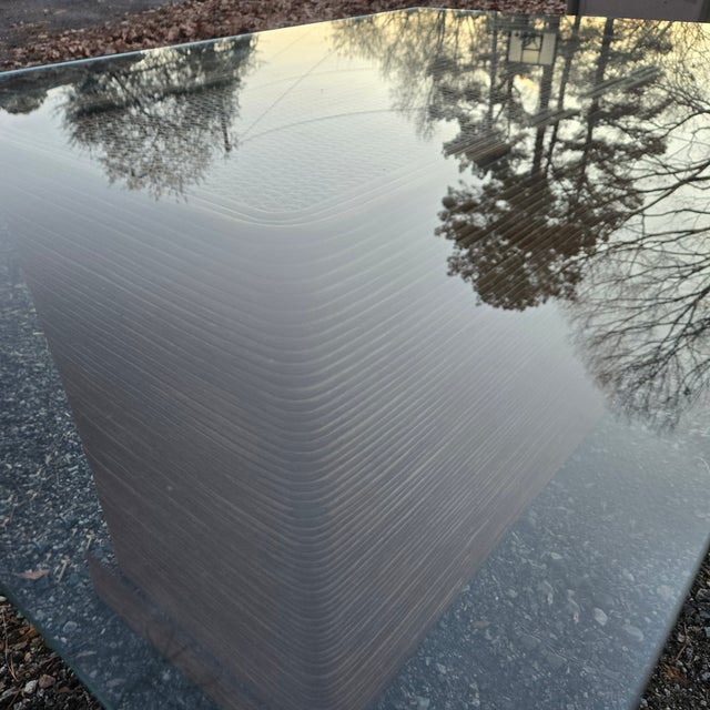 Mid-Century Modern Late 20th Century Rattan Pencil Reed Glass Top Dining Table For Sale - Image 3 of 10