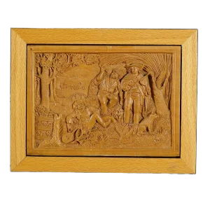 A Wooden Micro Carving Plaque by Johann Rint Ca. 1880
