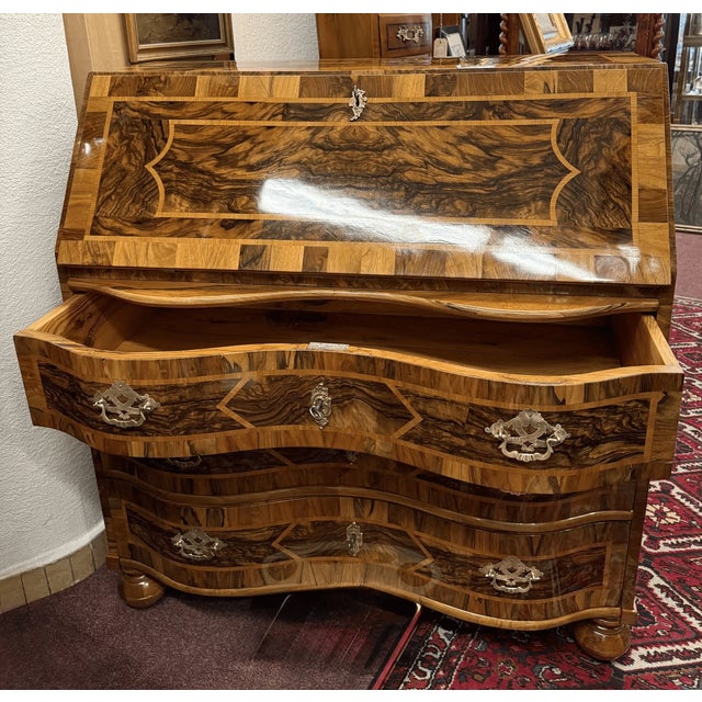 Baroque Secretaire in Fruitwood Marquetry, Germany, 1760 For Sale - Image 5 of 8