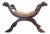 19th Century Italian Walnut Curule Stool With Ram's Head Carving For Sale