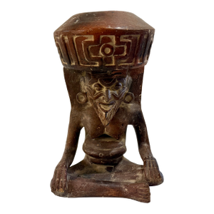 Mexican Incense Burner Styled After Aztec God
