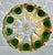 Vintage Pair of Bohemian Moser Style Dishes Etched Emerald & Gold Glass For Sale - Image 10 of 13