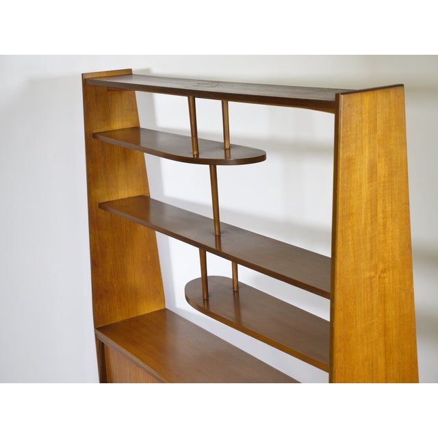 Mid-Century Modern Highboard with Kidney-Shaped Shelf inTeak, 1960s For Sale - Image 9 of 15