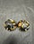 Mid 20th Century Vintage Black Gold Orange Cloisonné Brass Enamel Floral Egg Trinket Box 6 In For Sale - Image 5 of 11