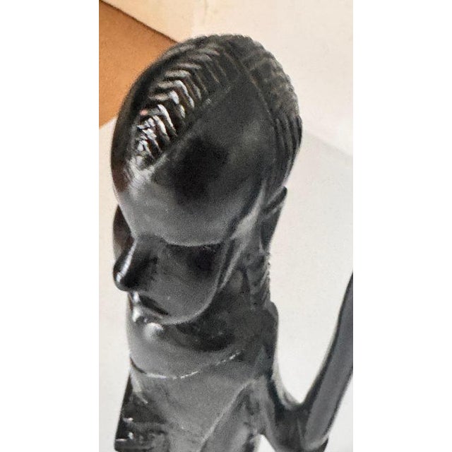 African Sculptures in Heavy Hardwood, Set of 2 For Sale - Image 12 of 15