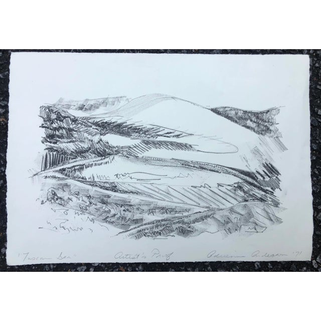 "Tuscan Sea" lithograph by Atlanta artist Adrienne Anderson (1949-2020). Anderson earned her MFA from University of...