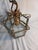 1940s Brass and Cut Glass Hexagon Lantern Pendant Lamp, 1940s For Sale - Image 5 of 15