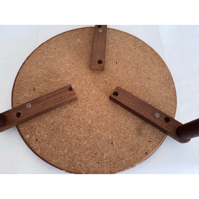 Vintage 1960s Round Side Table With Tile Top Accent Teak Legs For Sale - Image 12 of 12