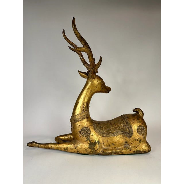 Mid 20th Century Gilt Metal Moroccan Deer Statue For Sale In Chicago - Image 6 of 6