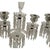 Vintage Pair 14" Modular Crystal 3-Light Candelabras Threaded European Lead Crystal Complete With Prisms For Sale - Image 10 of 12