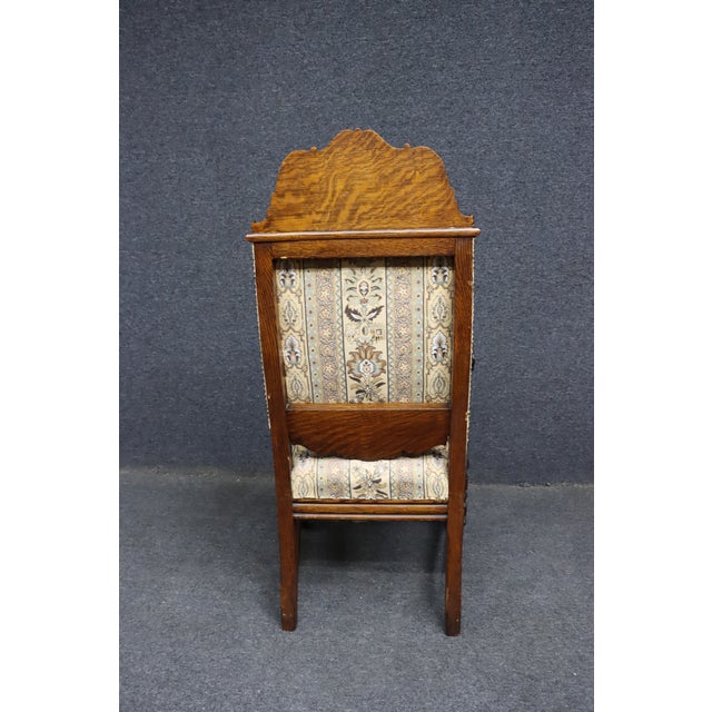 Wood Renaissance Revival Quarter Sawn Oak Throne Armchair For Sale - Image 7 of 10