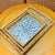 Rustic Set of Three Rattan Blue Mother-of-Pearl Inlaid Trays For Sale - Image 3 of 4
