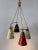 Extremely rare, lovely and highly decorative mid-century modern four-armed mid-century modern pendant lamp or chandelier....