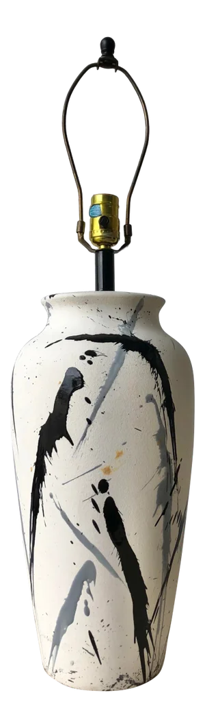 1980s Jackson Pollock Inspired Splatter Glaze Lamp
