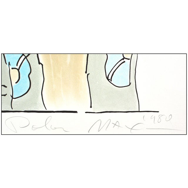 Pop Art 1980 Semi-Nude With Flower Zoopla Pop Art Red Lithograph Peter Max For Sale - Image 3 of 5