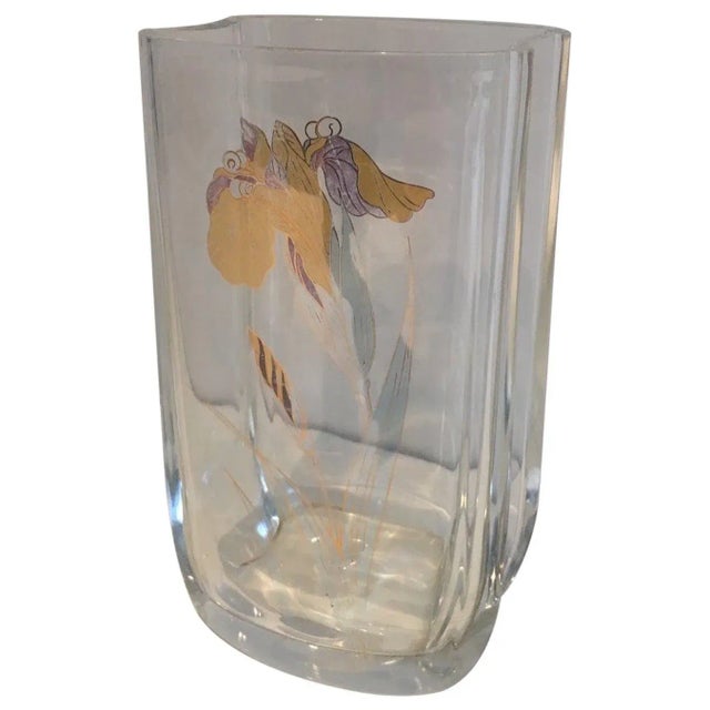 Circa 1970 French Glass & Gilt Flower Vase For Sale - Image 11 of 11