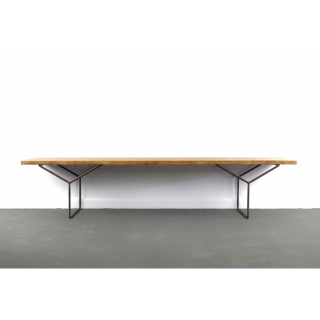 1950s Mid Century Slated Bench by Harry Bertoia for Knoll Inc Knoll International 1960s For Sale - Image 5 of 13