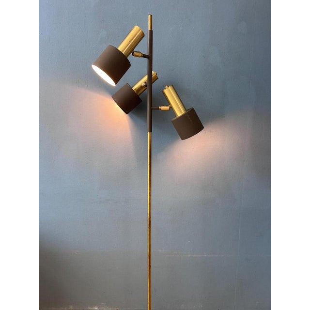 Vintage Space Age Floor Lamp in Brass and Metal from Dijkstra For Sale - Image 13 of 13