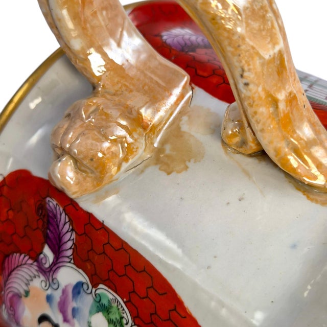 Red Scale Conversation Cider Mug with Hydra Handle from Mason's Patent Ironstone, 1820s For Sale - Image 14 of 16