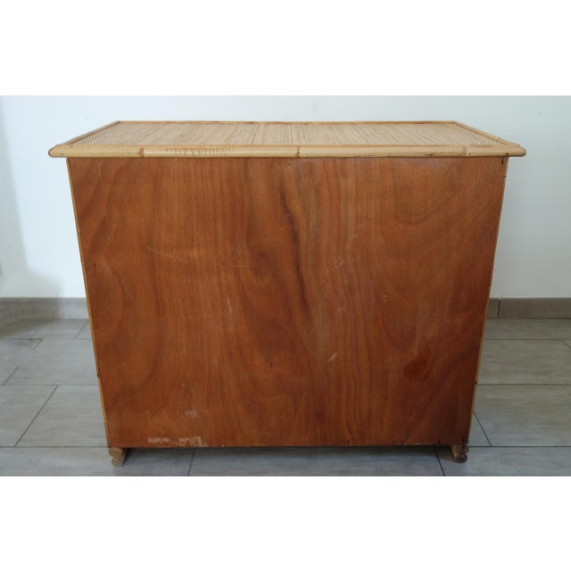 Five-Drawer Chest of Drawers in Wicker and Bamboo, 1970s For Sale - Image 18 of 18