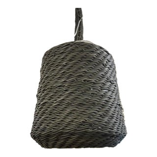 Woven Wicker Oversize Light Pendant For Sale