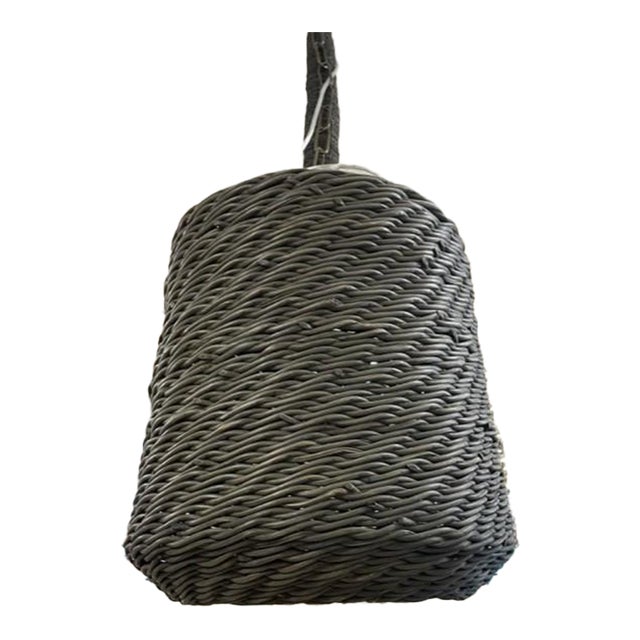 Woven Wicker Oversize Light Pendant For Sale