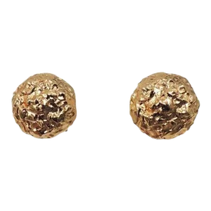 1970s Napier Round Goldtone "Gold Nugget" Clip Back Earrings - 2 Pieces