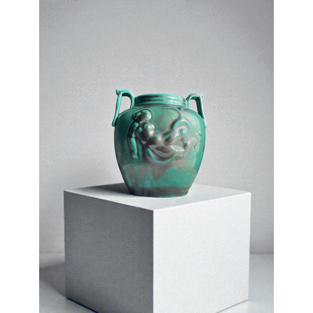 Art Deco Swedish Ceramic Vase by Einar Luterkort for Uppsala Ekeby, 1930s For Sale - Image 3 of 10