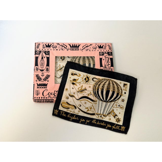 What a groovy set! These 8 vintage mid-century modern cocktail napkins were designed by Georges Briard. They retain their...