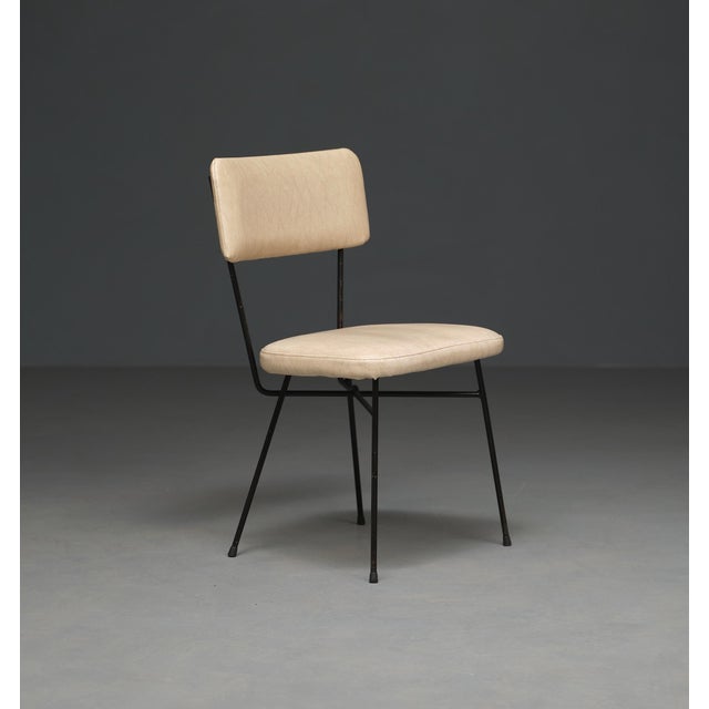 Beige Italian Desk Chair with Iron Frame, 1950s For Sale - Image 8 of 8