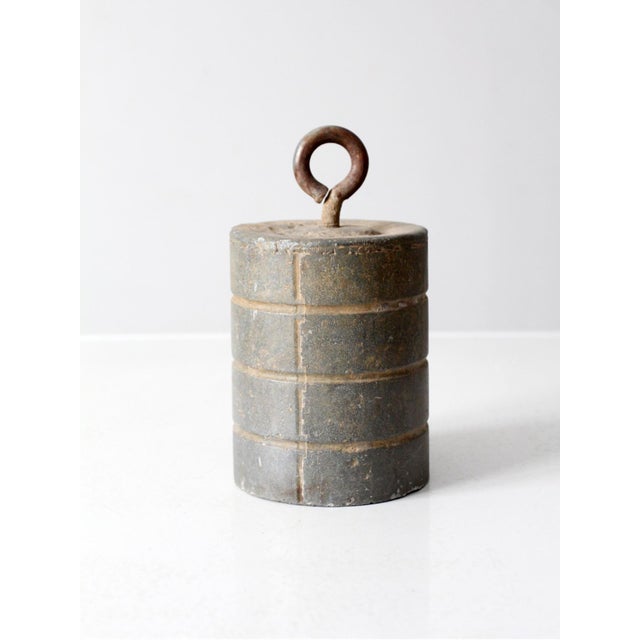 Metal Vintage Cast Iron Weight For Sale - Image 7 of 9