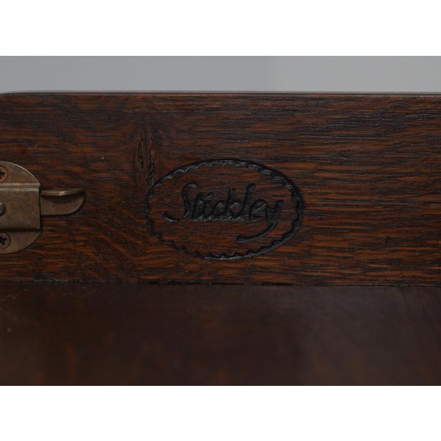 Stickley Mission Oak Spindle Writing Desk For Sale - Image 17 of 18