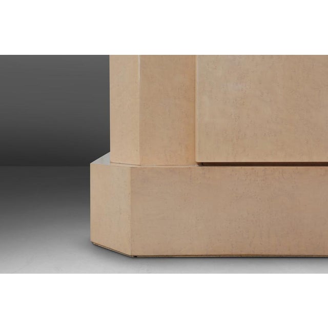 Ivory Lacquer Sideboard in Burl Wood by Jean Claude Dresse, 1970s For Sale - Image 5 of 11