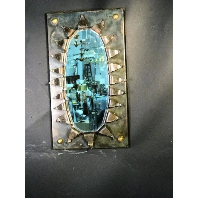 Paul Evans Style Brutalist Eye Form Mirror For Sale - Image 9 of 10
