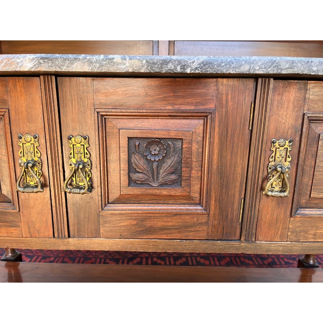 Late 19th Century Late 1800s Edwardian Washbasin Sideboard With Marble Top For Sale - Image 5 of 7