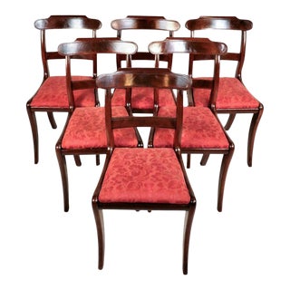 Set of 6 Circa 1810 Federal Mahogany Side Chairs From Boston Massachusetts For Sale
