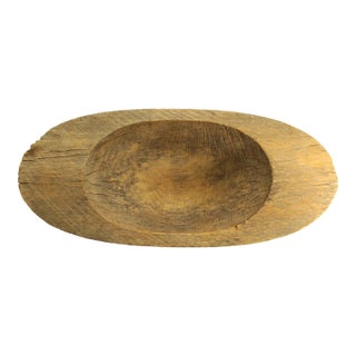 19th Century Treen Ware Hardwood Oval Bowl Small Trencher, New England For Sale