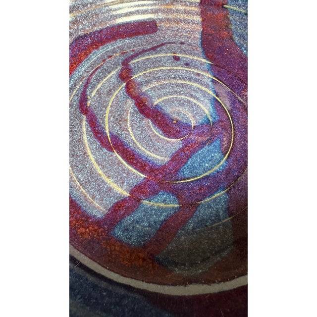 Studio Art ,Vintage Stoneware in Handmade Double Handles Rare Signed Koi For Sale In San Diego - Image 6 of 18
