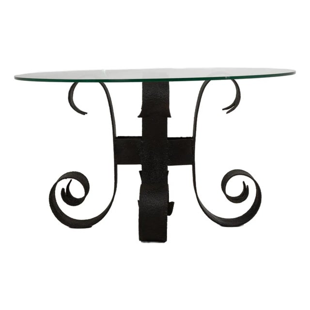 Mid 20th Century France Black Iron Coffee Table For Sale