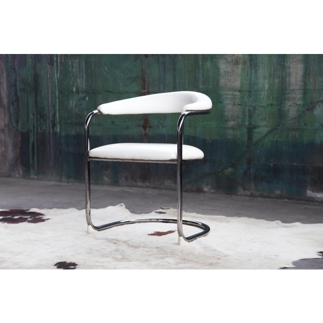 White Vintage Anton Lorenz for Thonet "Ss33" Armchair in White + Chrome For Sale - Image 8 of 15