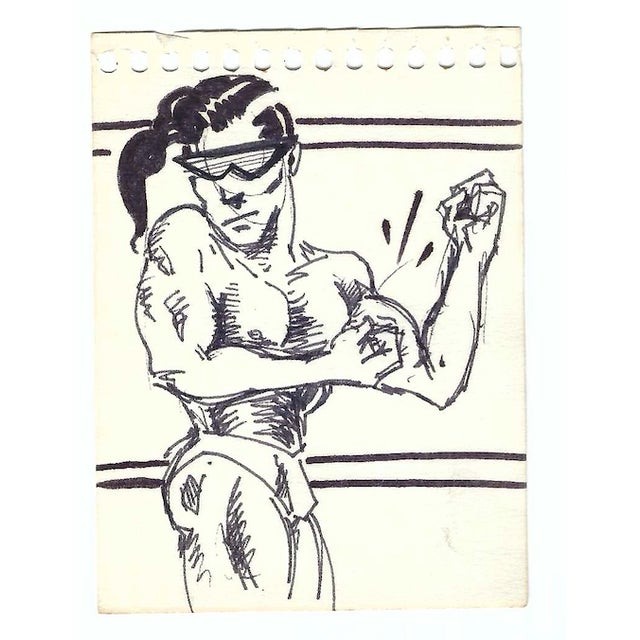 Black 1980s Figure Drawings- Set of Eight For Sale - Image 8 of 11