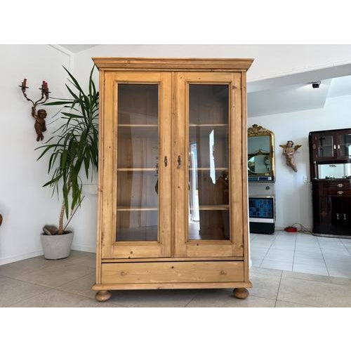 For sale is an antique farmhouse display cabinet, a beautiful bookcase in the classic style of the Gründerzeit era. This...