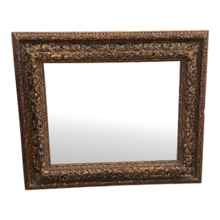 Antique Regency Style Black & Gold Chinoiserie Mirror For Sale