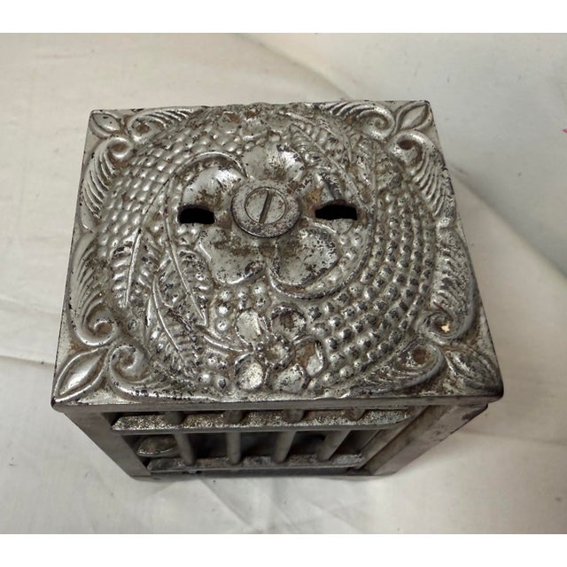 Metal Antique 19th Century Cast Iron Je Stevens Jewel Safe Deposit Lockable Still Bank For Sale - Image 7 of 14