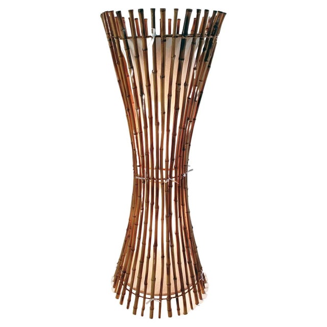 Mid-Century Bamboo Floor Lamp in the style of Franco Albini, 1960s For Sale - Image 11 of 11