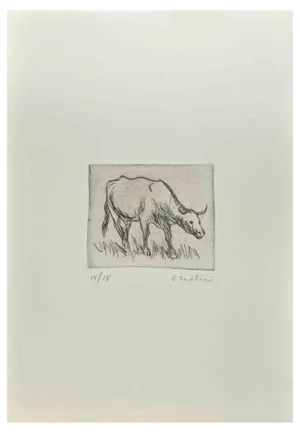 Enotrio Pugliese, Bull, Etching, 1963