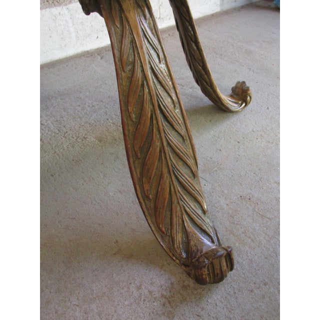 Mid Century Italian Wooden Bench With Baroque Style Legs For Sale In New York - Image 6 of 8