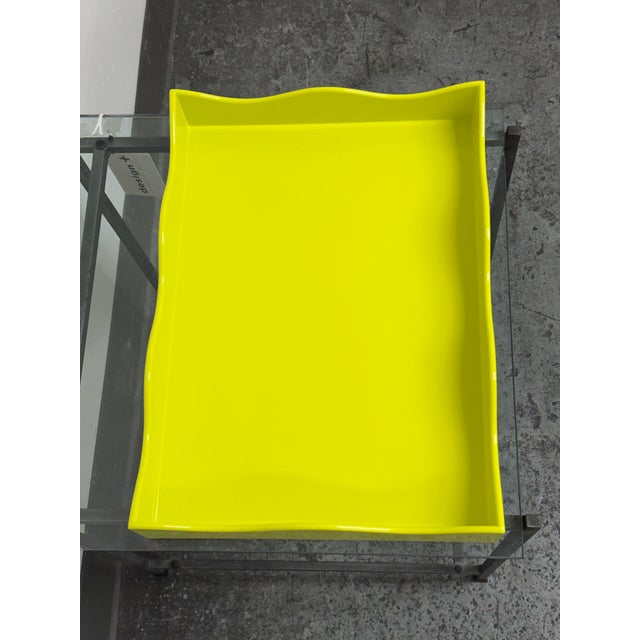 2010s The Lacquer Company Belles Rives Lime Green Tray, Large For Sale - Image 5 of 12
