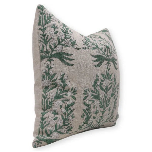 Elevate your space with the Fabdivine Vrindavan Block Print Cushion Cover, crafted from Thick linen with a handmade block...